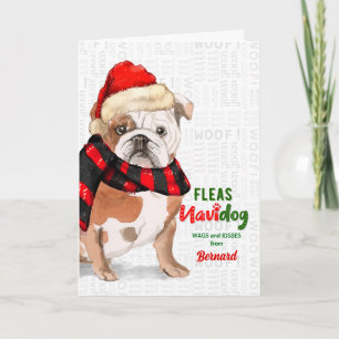 Carte de vacances Chien Bulldog Fleas NaviDOG
