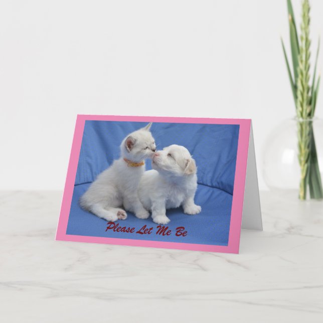 Carte de vacances Chiot et Kitty Valentine (Devant)