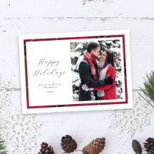 Carte de vacances classique avec cadre photo à car
