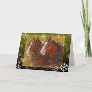 Carte de vacances Clydesdale Draft Horse