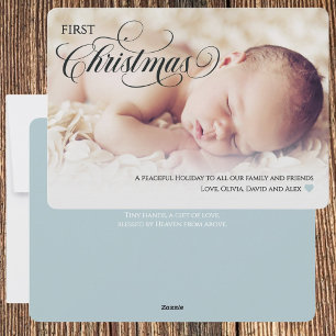 Carte de vacances Coeur de Noël pour bébé