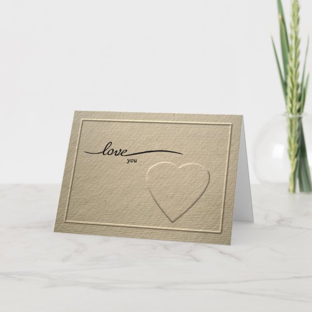 Carte de vacances Coeur Embossée pour la journée d (Devant)