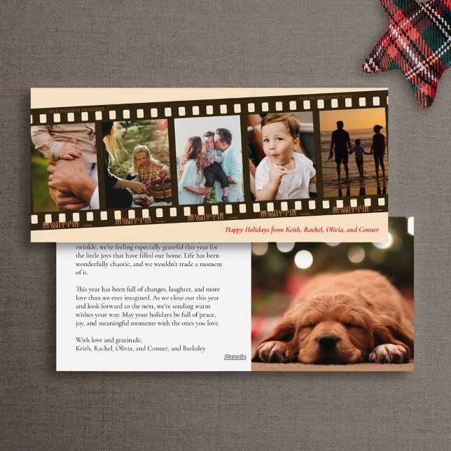 Carte de vacances Collage photo de bande de film v (Créateur téléchargé)