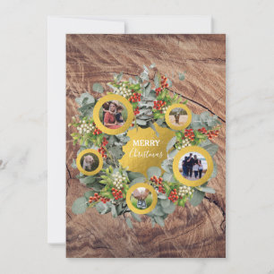 Carte de vacances Collage photo de couronne de Noë