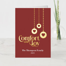 Carte de vacances "Confort et joie" Red Folk Foil