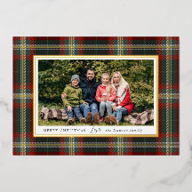 Carte de vacances Cosy Christmas Plaid Foil