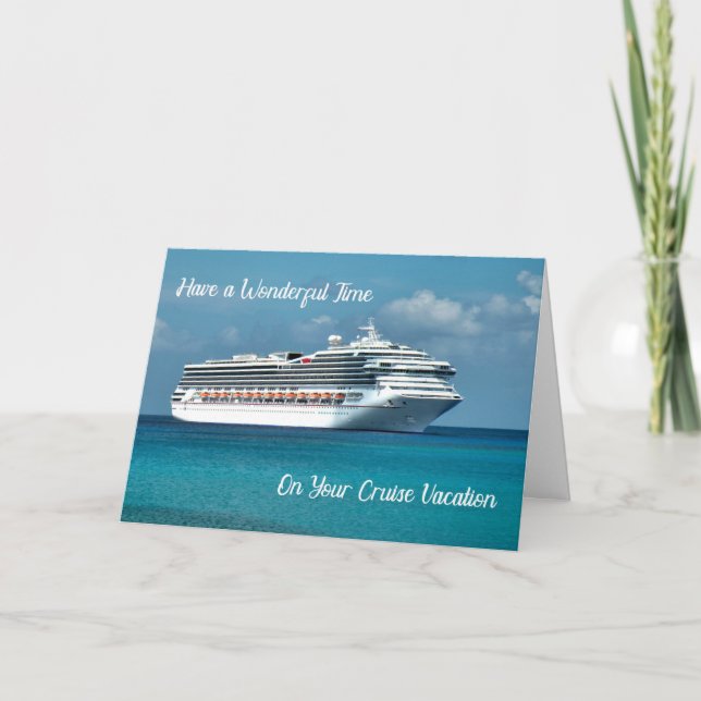 Carte de vacances croisière avec bateau de croisiè (Devant)
