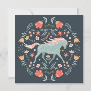 Carte de vacances Cute Scandi Unicorn