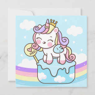 Carte de vacances Cute Unicorn