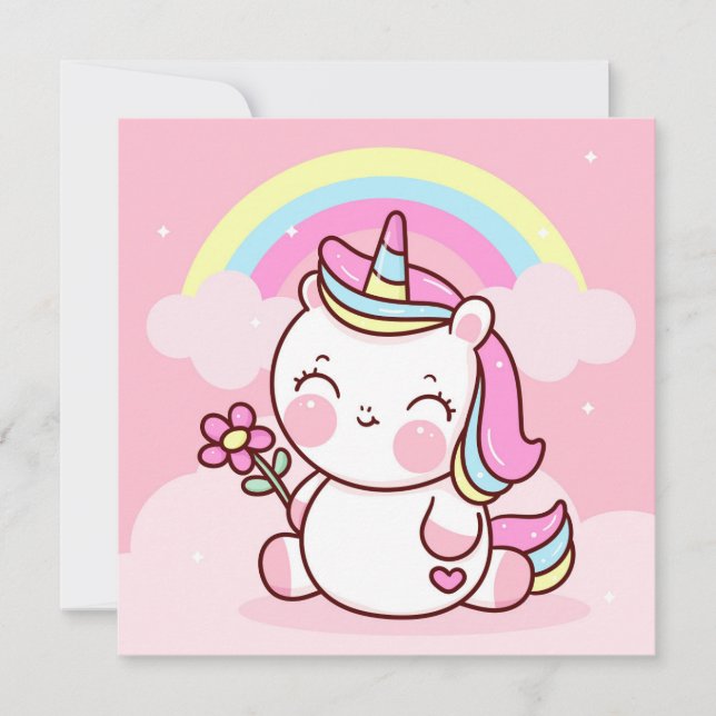 Carte de vacances Cute Unicorn (Devant)