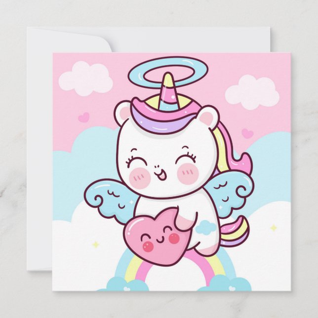 Carte de vacances Cute Unicorn (Devant)