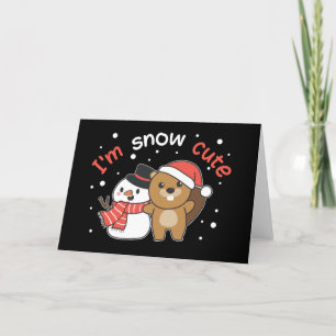 Carte de vacances de castor Je suis neige Mignon b