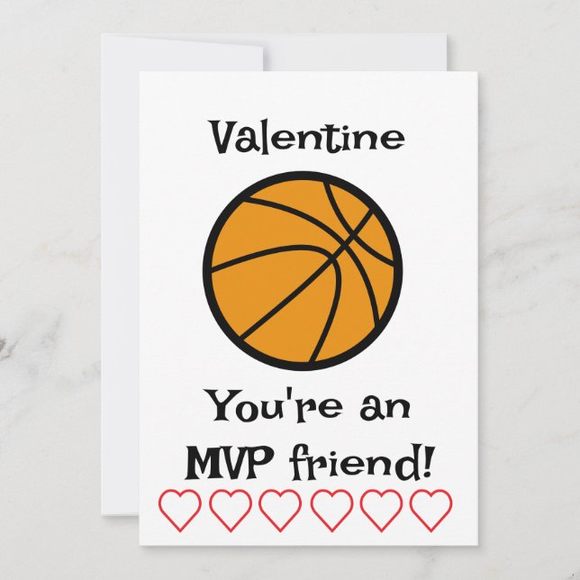 Carte de vacances de classe de basket-ball MVP pou (Devant)