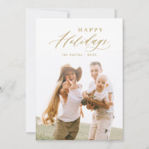 Carte de vacances de famille avec un script modern