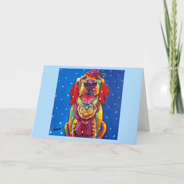 Carte de vacances de Furries de neige par des (Devant)
