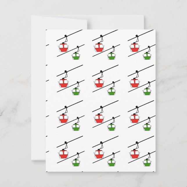 Carte de vacances de gondoles rouges et vertes (Devant)