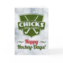 Carte de vacances de hockey sur gazon amusant Cart