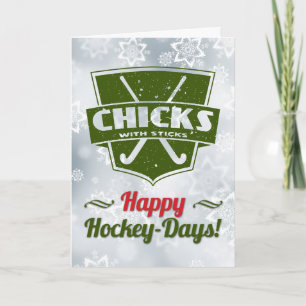 Carte de vacances de hockey sur gazon amusant Cart