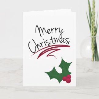 Carte de vacances de houx de Joyeux Noël