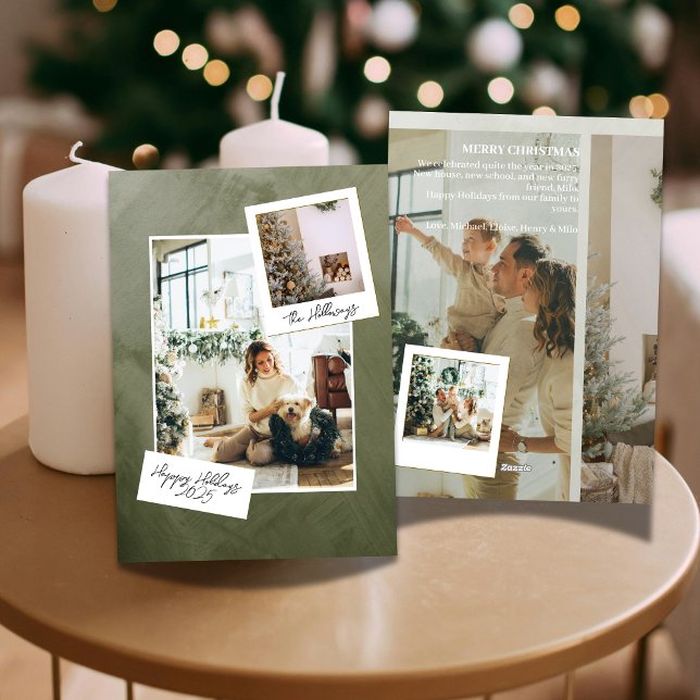Carte de vacances de la grille de photos éditorial (Celebrate the season with this chic, editorial-style holiday card.)