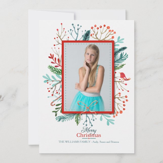 Carte de vacances de la photo cadre de Noël (Devant)