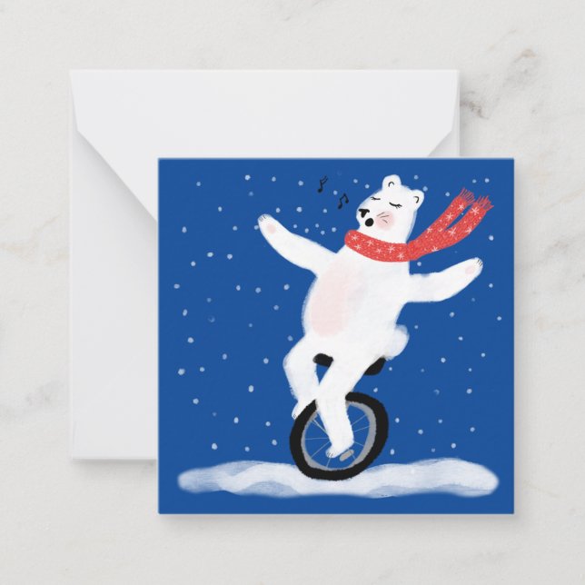 Carte de vacances de l'ours polaire qui chante Per (Devant)