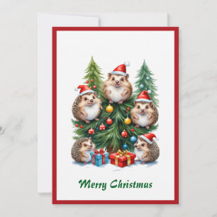 Carte de vacances de Noël animal drôle mignon aqua