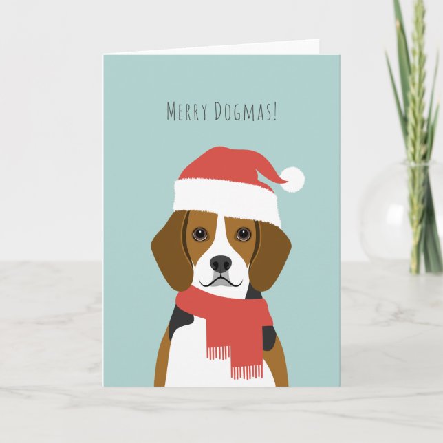 Carte de vacances de Noël beagle (Devant)