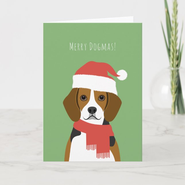 Carte de vacances de Noël beagle (Devant)