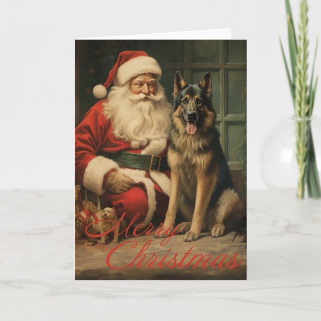 Carte de vacances de Noël berger allemand (Devant)