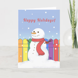 Carte de vacances de Noël bonhomme de neige LGBTQ