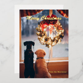 Carte de vacances de Noël, carte de vacances de Fo