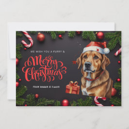 Carte de vacances de Noël de chien