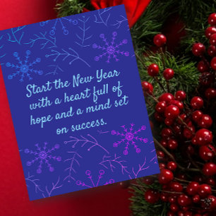 Carte de vacances de Noël Flèche de neige bleue