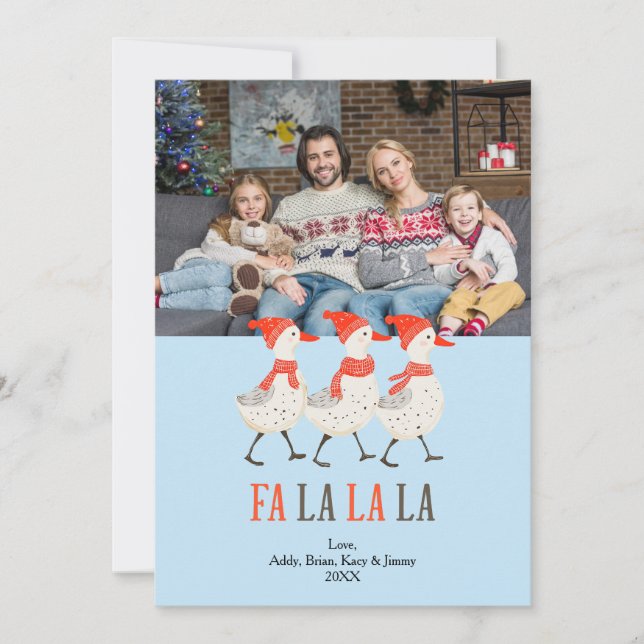 Carte de vacances de Noël Geese Cute Family Photo (Devant)