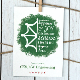 Carte de vacances de Noël Green Snowflon