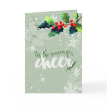Carte de vacances de Noël Holly Berry