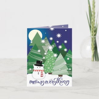Carte de vacances de Noël Meowy Everything Chat Bo