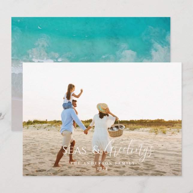 Carte de vacances de Noël minimale moderne 1 photo (Devant / Derrière)