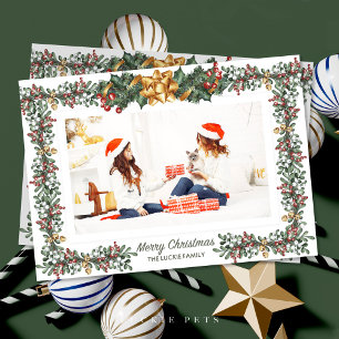 Carte de vacances de Noël Mistletoe Maman et Fille