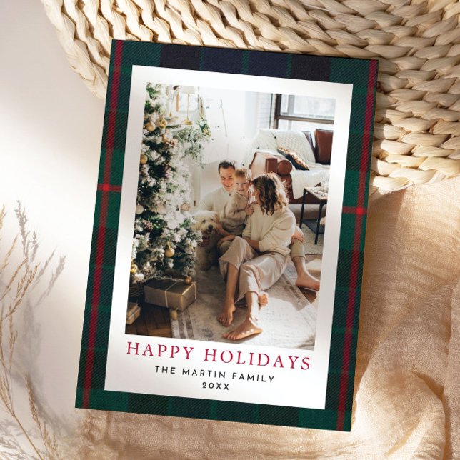 Carte de vacances de Noël moderne Tartan (Créateur téléchargé)