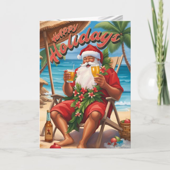 Carte de vacances de Noël Père Noël personnalisée (Devant)