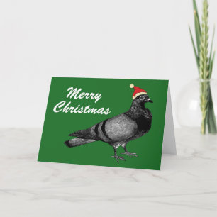 carte de vacances de noël pigeon