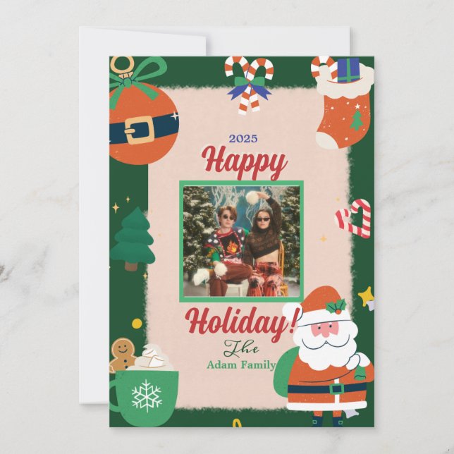 Carte de vacances de Noël Saint Jolly Jolly (Devant)