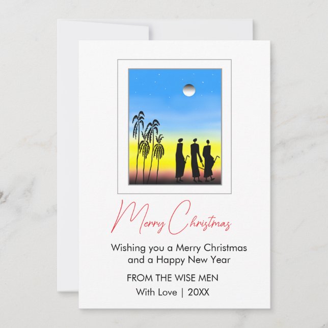 Carte de vacances de Noël traditionnelle, hommes s (Devant)