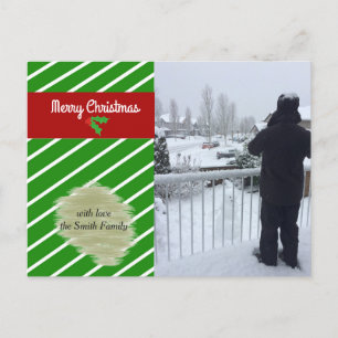 Carte de vacances de Noël verte et rouge