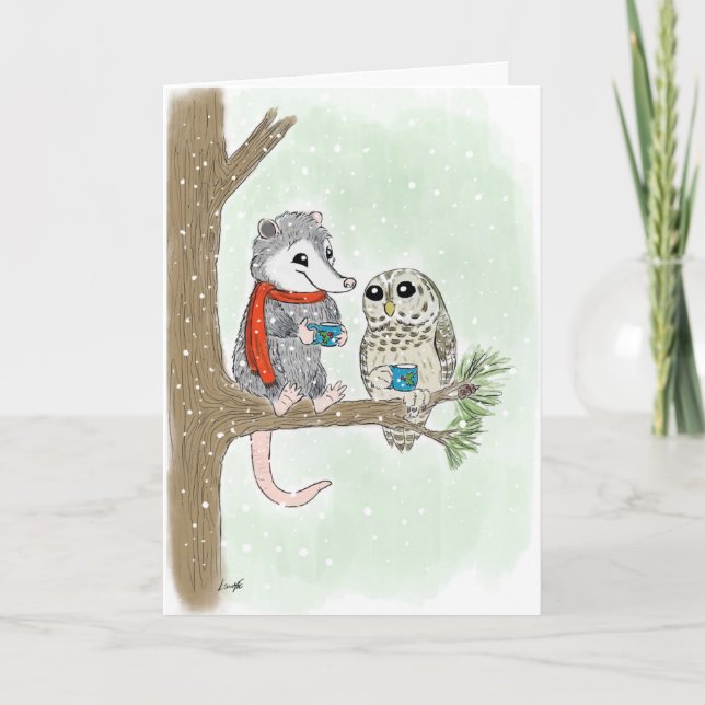Carte de vacances de Noël Woodland Friends (Devant)