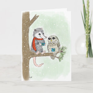 Carte de vacances de Noël Woodland Friends