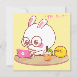 Carte de vacances de Pâques Kawaii