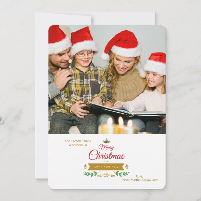 Carte de vacances de photo de l'élément 1 de Noël (Devant)